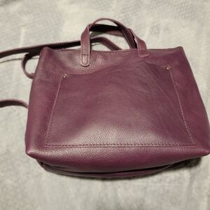Portland Leather Plum Zipper Tote Bag